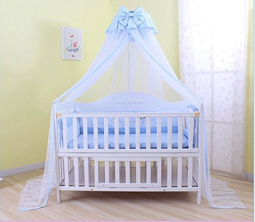 JOYLIFE Baby Netting Baby Toddler Bed Crib Dome Canopy Netting (Blue)