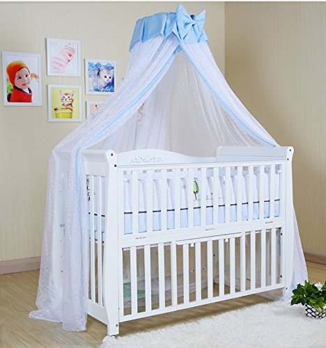 JOYLIFE Baby Netting Baby Toddler Bed Crib Dome Canopy Netting (Blue)