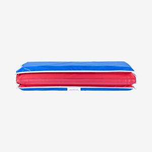 kindermat, 1" thick, 4-section rest mat, 45" x 19" x 1", red/blue with grey binding, great for school, daycare, travel, and home, made in the usa
