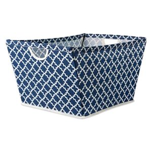 dii collapsible polyester storage bin, trapezoid lattice, nautical blue, medium