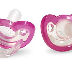 RaZbaby JollyPop Baby Pacifier Plus, 3m+, Pink, Double Pack