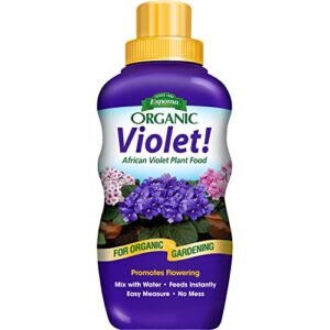 espoma organic violet! 8-ounce concentrated plant food – plant fertilizer and bloom booster for all violets and indoor flowering plants. promotes vigorous growth and blooming.