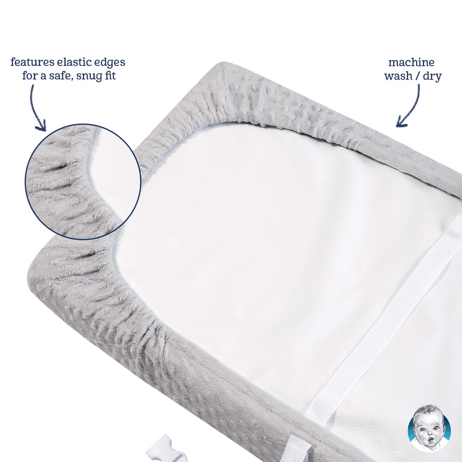 Gerber Changing Pad Cover, Gray Popcorn