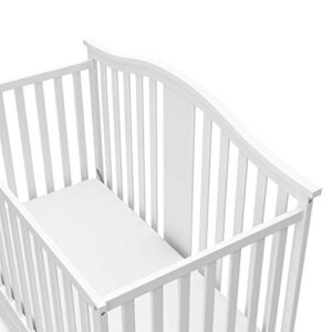 Graco Solano 4-in-1 Convertible Crib with Drawer (White) – GREENGUARD Gold Certified, Crib with Drawer Combo, Includes Full-Size Nursery Storage Drawer, Converts to Toddler Bed and Full-Size Bed