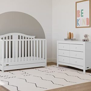 Graco Solano 4-in-1 Convertible Crib with Drawer (White) – GREENGUARD Gold Certified, Crib with Drawer Combo, Includes Full-Size Nursery Storage Drawer, Converts to Toddler Bed and Full-Size Bed