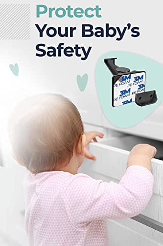 Cabinet Locks for Babies - 12 Pack - Adhesive Baby Proofing Cabinets Child Locks for Cabinets, Baby Proofing Child Proof Cabinet Latches, Drawer Locks Baby Proofing, Baby Cabinet Safety Locks