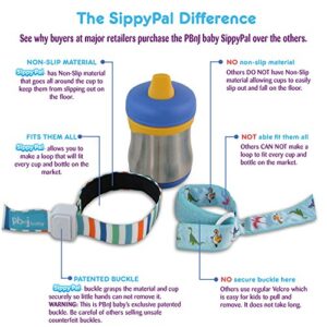 PBnJ Baby SippyPal Sippy Cup Holder Strap Leash Tether (Black 2-Pack)