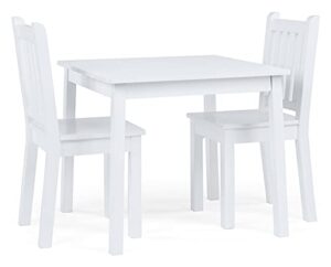 humble crew, white kids wood square table and 2 chairs set