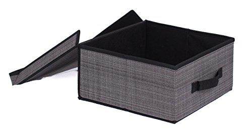 Internet's Best Storage Box with Handles - Durable Storage Bin Basket Containers - Clothes Nursery Toys Organizer - Grey