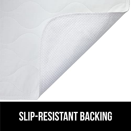 Gorilla Grip Washable and Reusable Underpads, Absorbent Leak Proof Bed Incontinence Pads, 52x34, Slip Resistant Bedwetting Pad Protector Absorbs up to 8 Cups for Bedwetting, Adults Elderly Kids, White