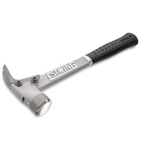 ESTWING AL-PRO Aluminum Framing Hammer - 14 oz Straight Rip Claw with Smooth Face & Shock Reduction Grip - ALBK , Black