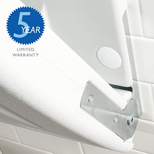 SafetyCraft Wall-Mounted Baby Changing Station, Horizontal Changing Table with Safety Straps for Commercial Restrooms, ADA and ANSI Compliant, Light Gray