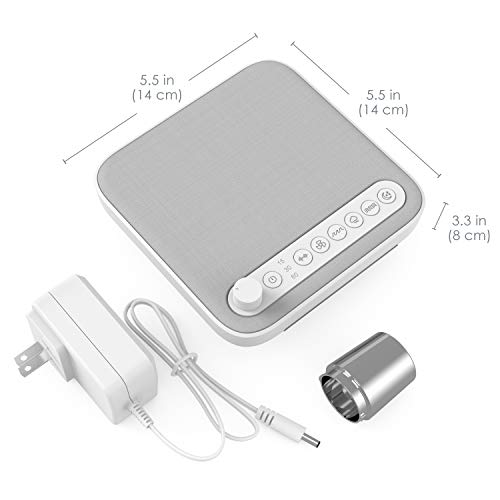 Pure Enrichment® WAVE™ Premium Sleep Therapy Sound Machine with USB Charger - Seamless Looping with 6 Soothing All-Natural Sounds, & Auto-Off Timer - Easily Portable for Travel (White) Patented Design