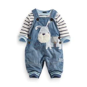 lvyinli cute baby boys clothes toddler boys' romper jumpsuit overalls stripe rompers sets (3-8 months, blue)