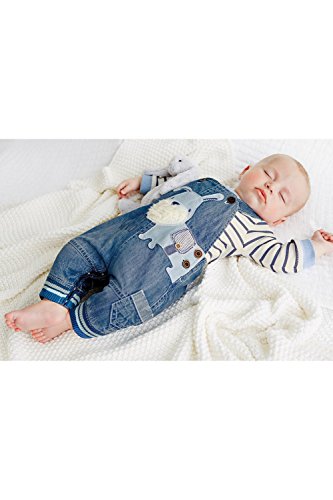 LvYinLi Cute Baby Boys Clothes Toddler Boys' Romper Jumpsuit Overalls Stripe Rompers Sets (3-8 months, Blue)