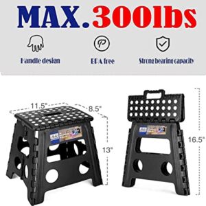 ACKO Folding Step Stool 13 inch Heavy Duty Plastic Foldable Step Stool for Kids and Adults, Small Collapsible Fold Up Stepping Stool 1 Pack