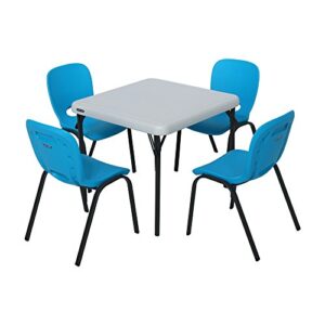 lifetime kids table and chair set - glacier blue and almond