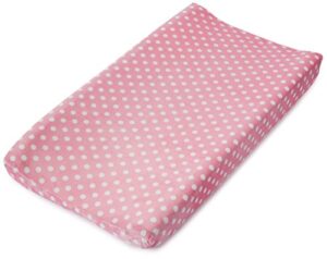 summer ultra plush changing pad cover, pink dots for days