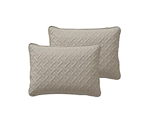 VCNY Home Quilt Nina Collection, 3pc Full/Queen Set, Taupe