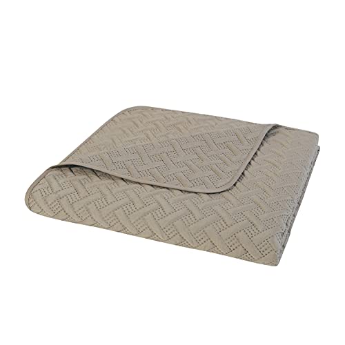 VCNY Home Quilt Nina Collection, 3pc Full/Queen Set, Taupe