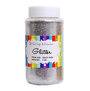 craft and party, 1 pound bottled craft glitter for craft and decoration (silver)