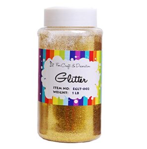 craft and party, 1 pound bottled craft glitter for craft and decoration (gold)