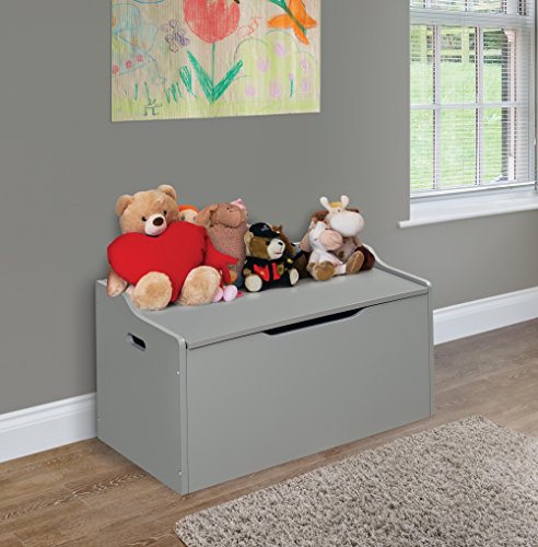 Lift Top Bench Seat Wooden Toy Box with Safety Hinge
