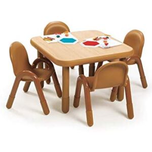 Angeles Baseline Preschool 30" Square Table & Chair Set - Natural Wood