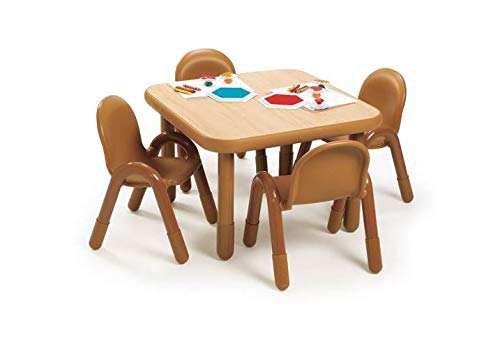 Angeles Baseline Preschool 30" Square Table & Chair Set - Natural Wood