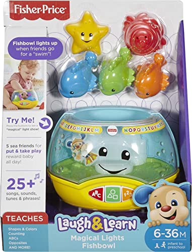 Fisher-Price Laugh & Learn Baby & Toddler Toy Magical Lights Fishbowl With Smart Stages Learning Content For Ages 6+ Months