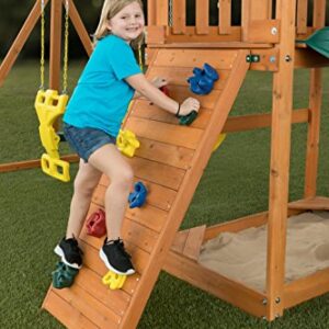 Sky View Cedar Backyard Playset | W: 17'10" D: 9'4" H: 9'9" | w/2-Person Glider & 2 Belt Swings | Binoculars, Steering Wheel & Telescope | Kids Age 3-12 | ASTM Standards | 10-Year Warranty on Wood