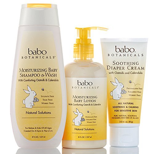 Babo Botanicals Moisturizing Baby Shampoo and Wash Oat Milk Calendula, 16 Ounce