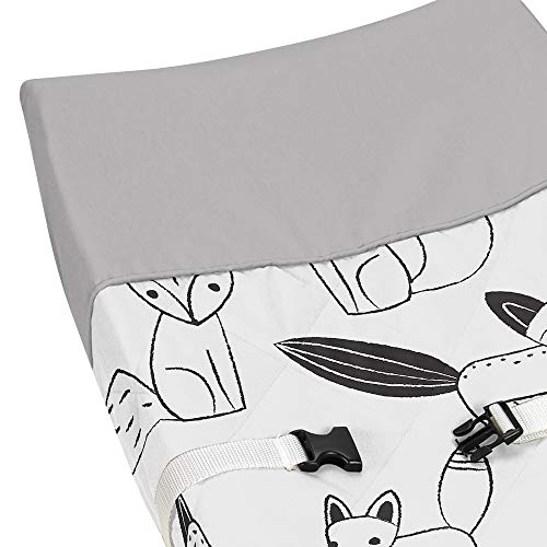 Grey, Black and White Fox Collection Boys or Girls Baby Changing Pad Cover