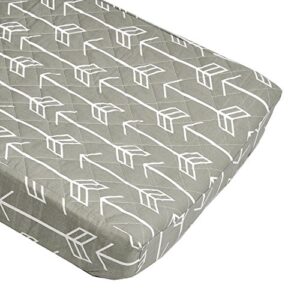 arrow quilted changing pad cover (white arrow on gray) - fits standard contoured changing pads