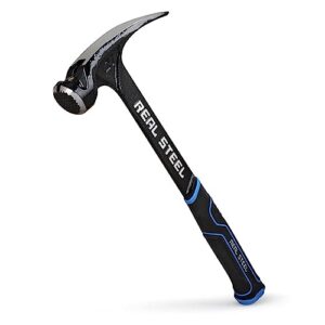 real steel 0517 one piece forged milled face framing hammer with rip claw, 21 oz