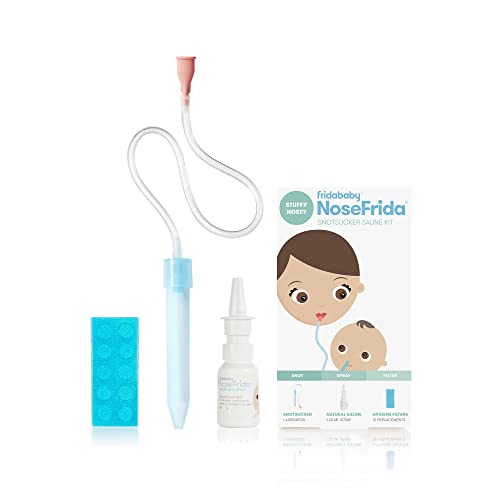 Frida Baby Nasal Aspirator NoseFrida The Snotsucker with 10 Extra Filters and All-Natural Saline Nasal Spray