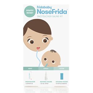 Frida Baby Nasal Aspirator NoseFrida The Snotsucker with 10 Extra Filters and All-Natural Saline Nasal Spray