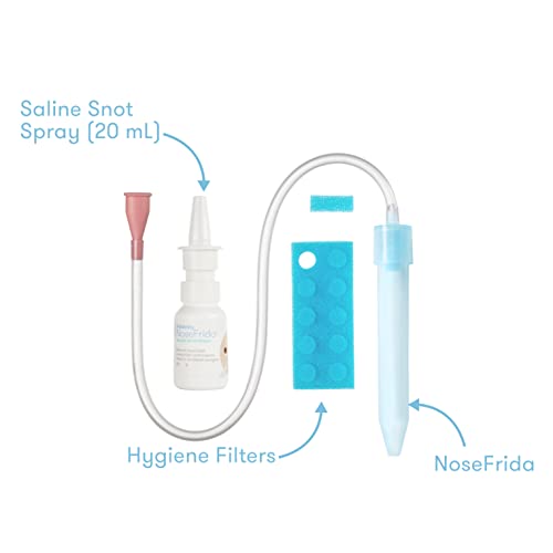 Frida Baby Nasal Aspirator NoseFrida The Snotsucker with 10 Extra Filters and All-Natural Saline Nasal Spray