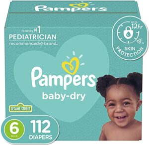 diapers size 6, 112 count - pampers baby dry disposable diapers