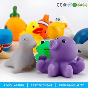 15 PCS Ocean Animals Water Bathtub Toy Set - Squeeze and Play with Floating Sea Creatures - Fun Bath Time Toys for Toddlers and Kids