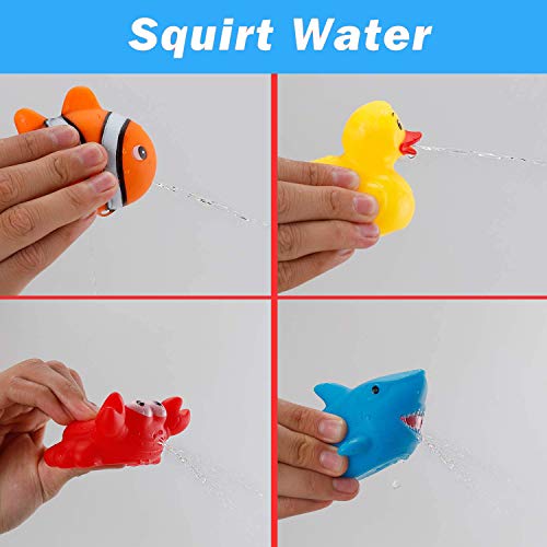 15 PCS Ocean Animals Water Bathtub Toy Set - Squeeze and Play with Floating Sea Creatures - Fun Bath Time Toys for Toddlers and Kids