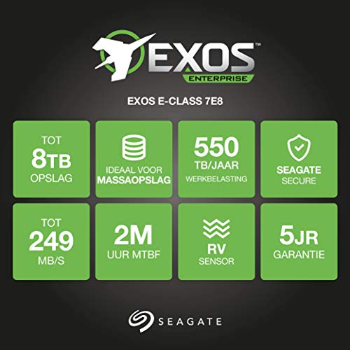 Seagate ST4000NM0115 4TB Exos 7E8 SATA 6 Gb/s Enterprise NAS HDD (New with Warranty) 512e 128MB 3.5 Inch 7200 RPM Hard Drive