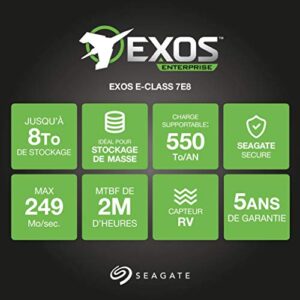 Seagate ST4000NM0115 4TB Exos 7E8 SATA 6 Gb/s Enterprise NAS HDD (New with Warranty) 512e 128MB 3.5 Inch 7200 RPM Hard Drive