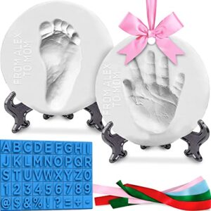 luna bean baby handprint & baby footprint kit - fun & easy diy ornament baby keepsake kit for baby boys & girls, newborn gift, new mom gifts, first mothers day gifts, baby shower registry, holiday