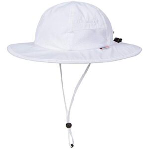 swimzip unisex child wide brim sun protection hat upf 50+ adjustable | white 2-8