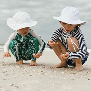 SwimZip Unisex Child Wide Brim Sun Protection Hat UPF 50+ Adjustable | White 2-8