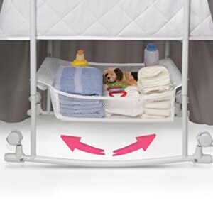 Wishes Oval Rocking Baby Bassinet with Bedding, Storage, and Pad