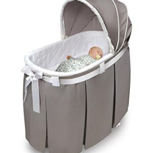 Wishes Oval Rocking Baby Bassinet with Bedding, Storage, and Pad