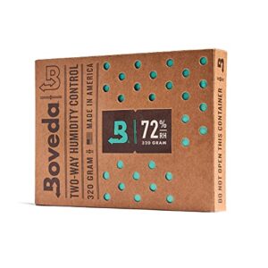 boveda 72% two-way humidity control pack for large wood humidifier boxes – size 320 – single – moisture absorber – humidifier pack – individually wrapped hydration packet