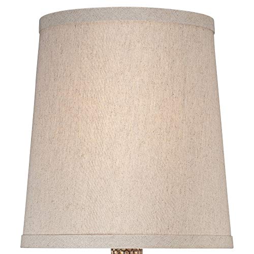 360 Lighting Chalane Rustic Farmhouse Accent Table Lamps 23 1/2" Tall Set of 2 Antique Bronze Hammered Textured Natural Linen Shade for Bedroom Living Room House Bedside Nightstand Office